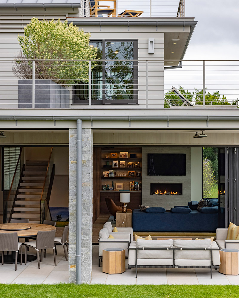 indoor/outdoor space in a Hamptons home